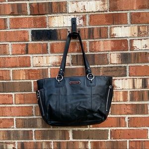 Black leather Coach handbag